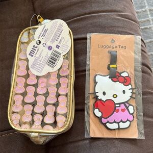 Hello Kitty 2 items included pouch & luggage tag